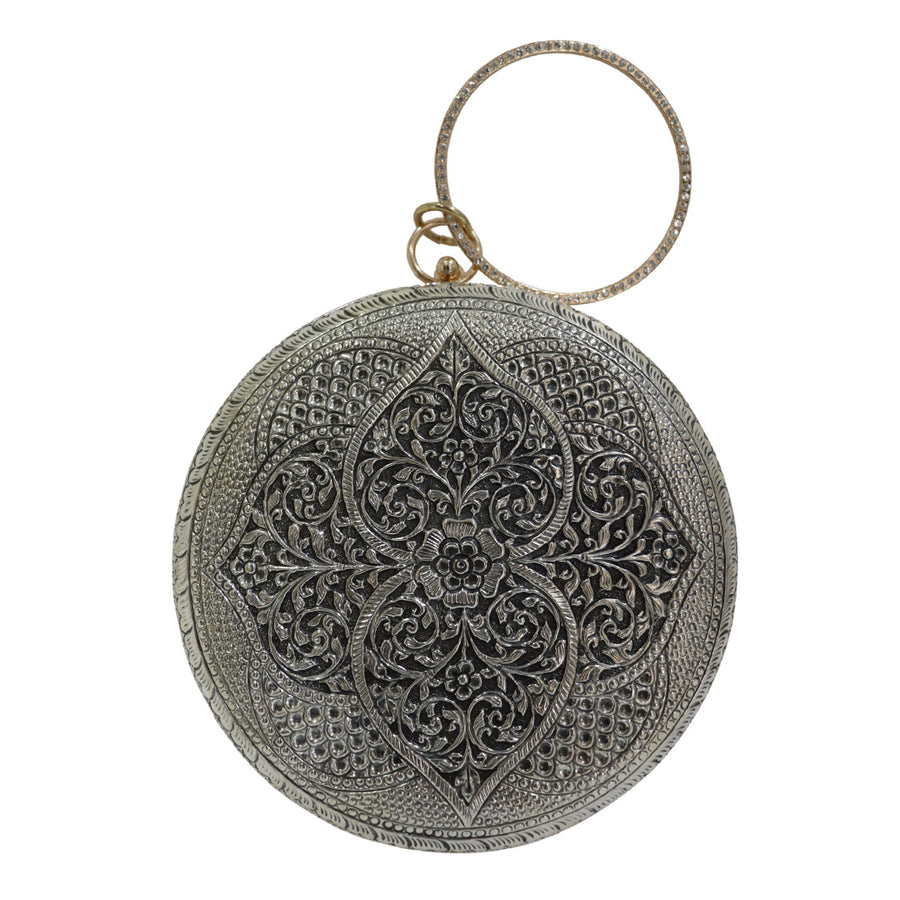Round Floral Clutch