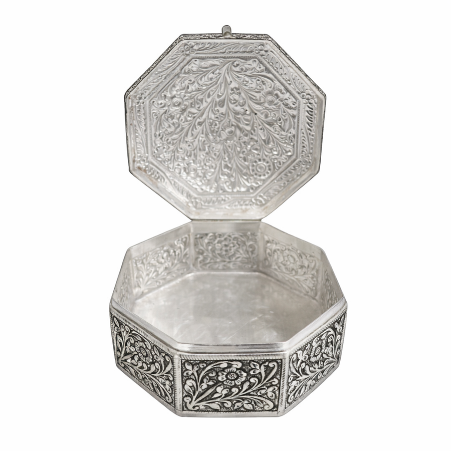 Octagon Floral Jewelry Box
