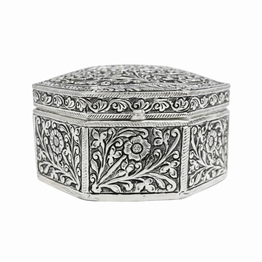 Octagon Floral Jewelry Box