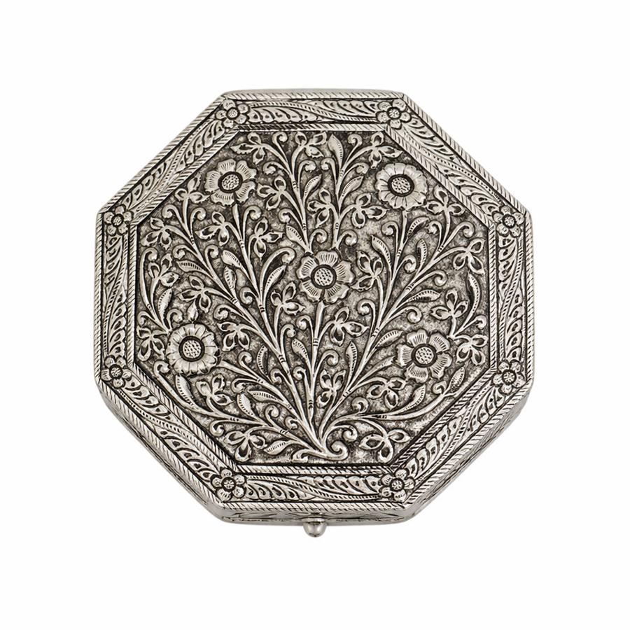 Octagon Floral Jewelry Box