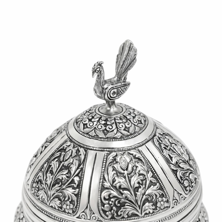 Dome Jewelry Box  with Peacock top