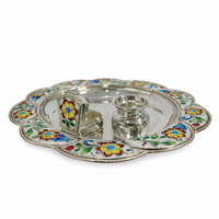 Meenakari Floral Pooja Plate