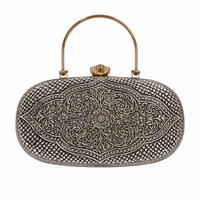 Oval Floral Design Clutch
