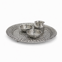 Floral Garden Design Pooja Plate Set