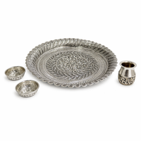 Round Floral Pooja Plate Set