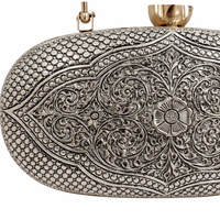 Oval Floral Design Clutch