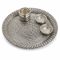 Floral Garden Design Pooja Plate Set