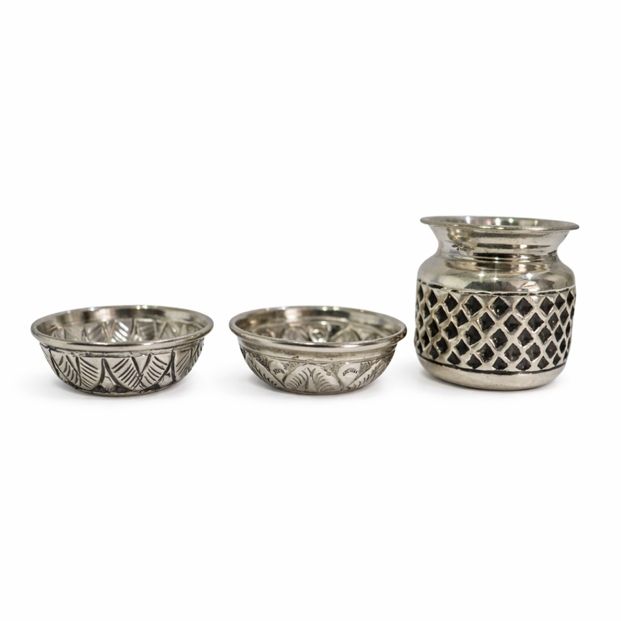 Floral Garden Design Pooja Plate Set
