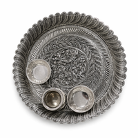 Round Floral Pooja Plate Set