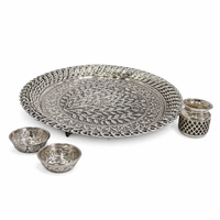 Floral Garden Design Pooja Plate Set