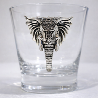 Elephant Motif Scotch Glass Set (6 Pcs)