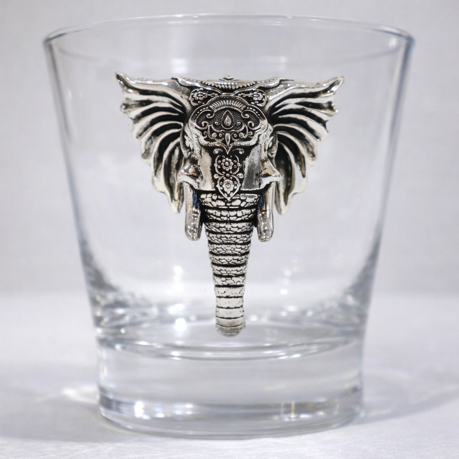Elephant Motif Scotch Glass Set (6 Pcs)