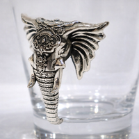 Elephant Motif Scotch Glass Set (6 Pcs)
