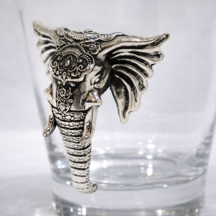 Elephant Motif Scotch Glass Set (6 Pcs)