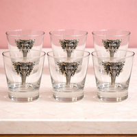 Elephant Motif Scotch Glass Set (6 Pcs)