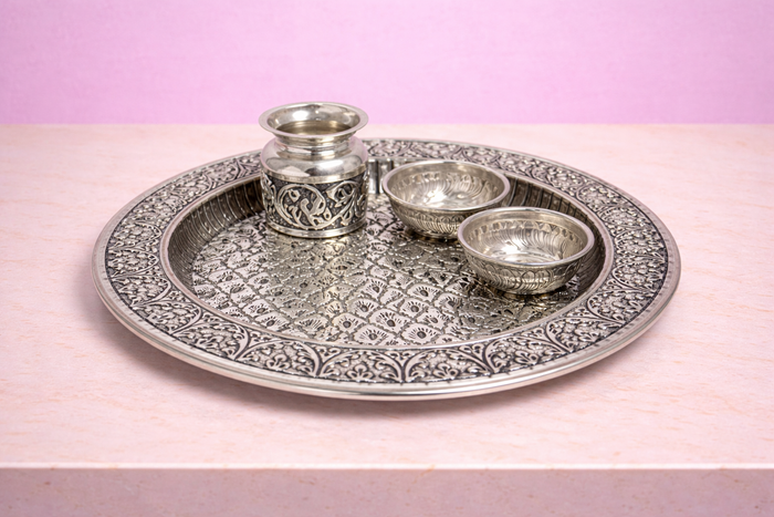 Forest design Pooja Plate Set