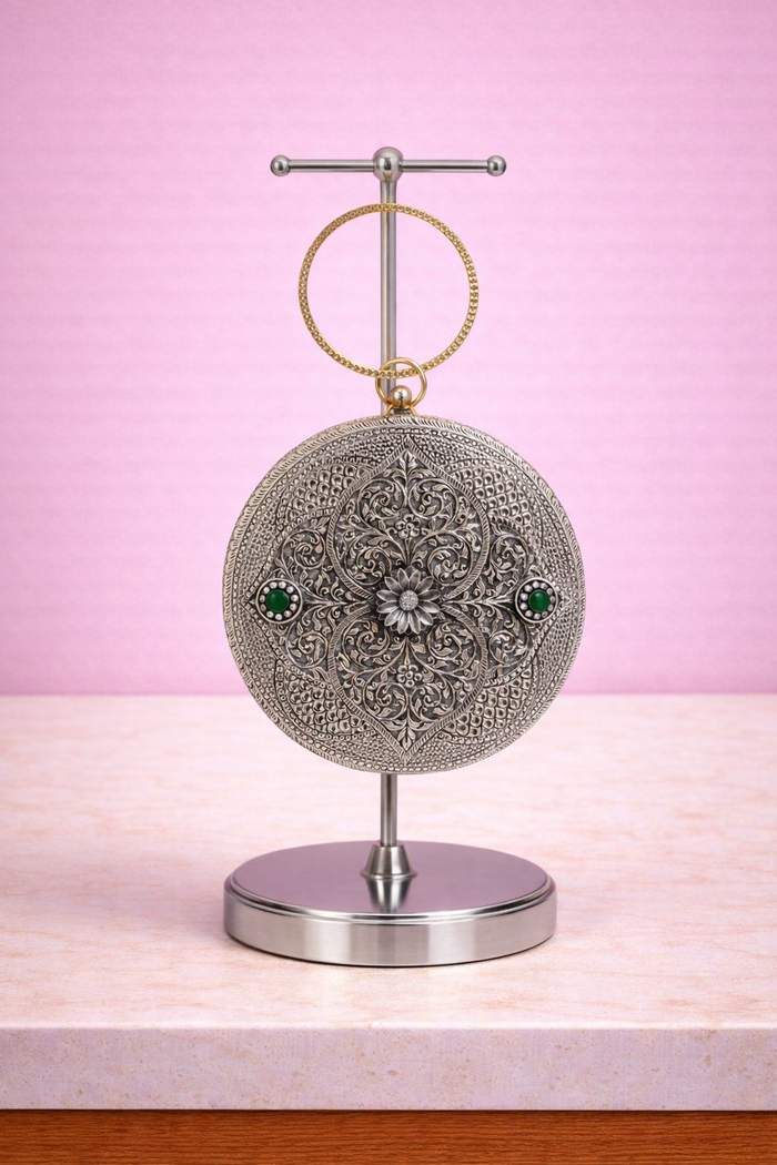 Round Floral Clutch