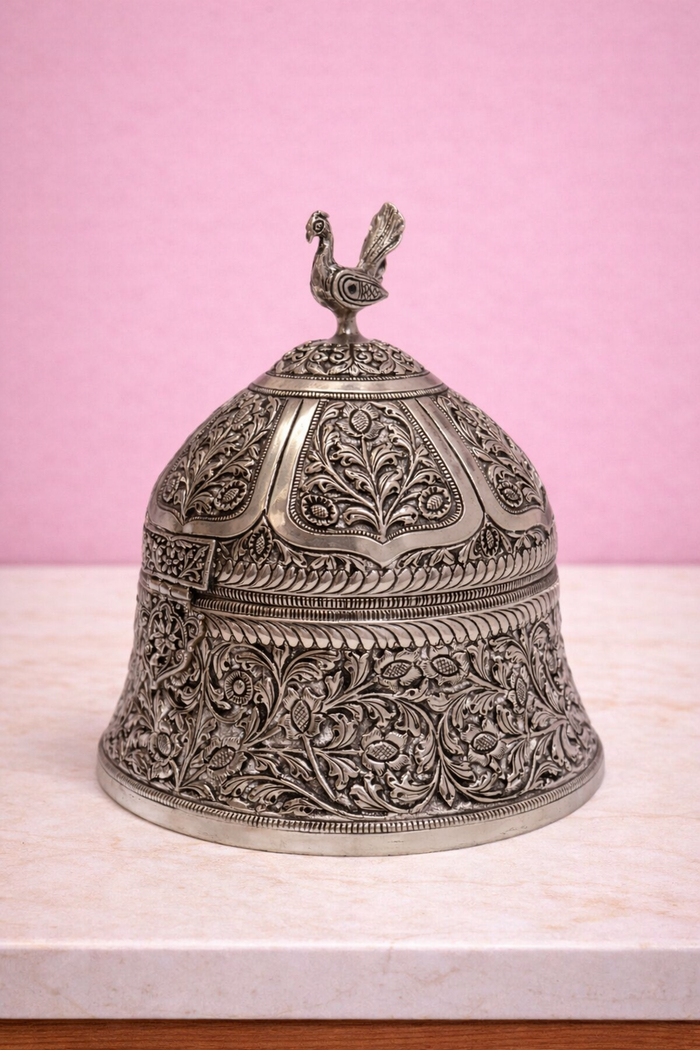 Dome Jewelry Box  with Peacock top