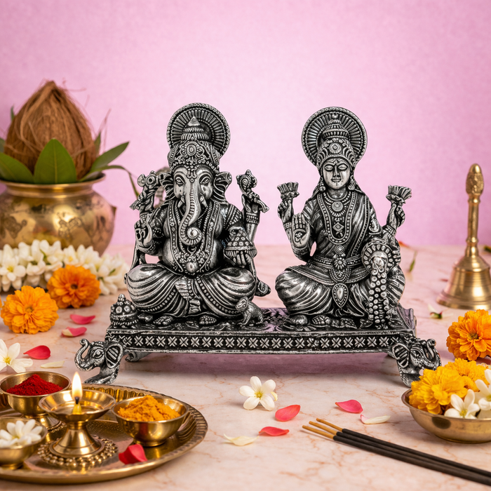 Laxmi Ganesh Ji Idol with Choki