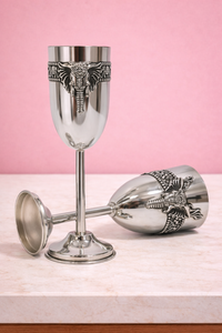 Elephant face Wine Glass Set (2 Pcs)