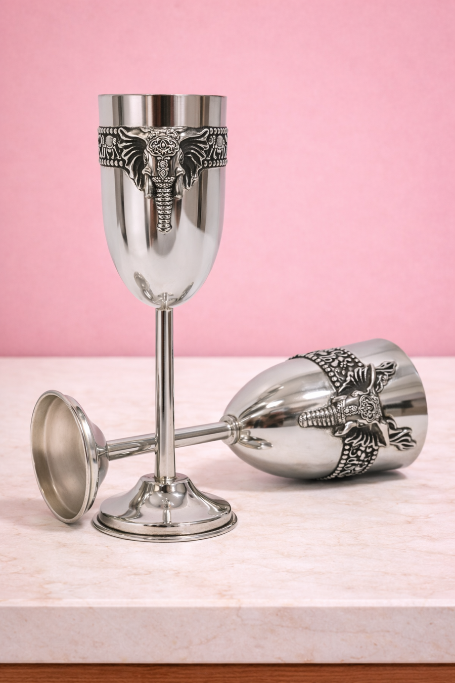 Elephant face Wine Glass Set (2 Pcs)