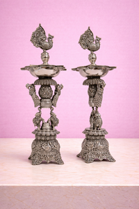Peacock Top with Elephants Samai Pair